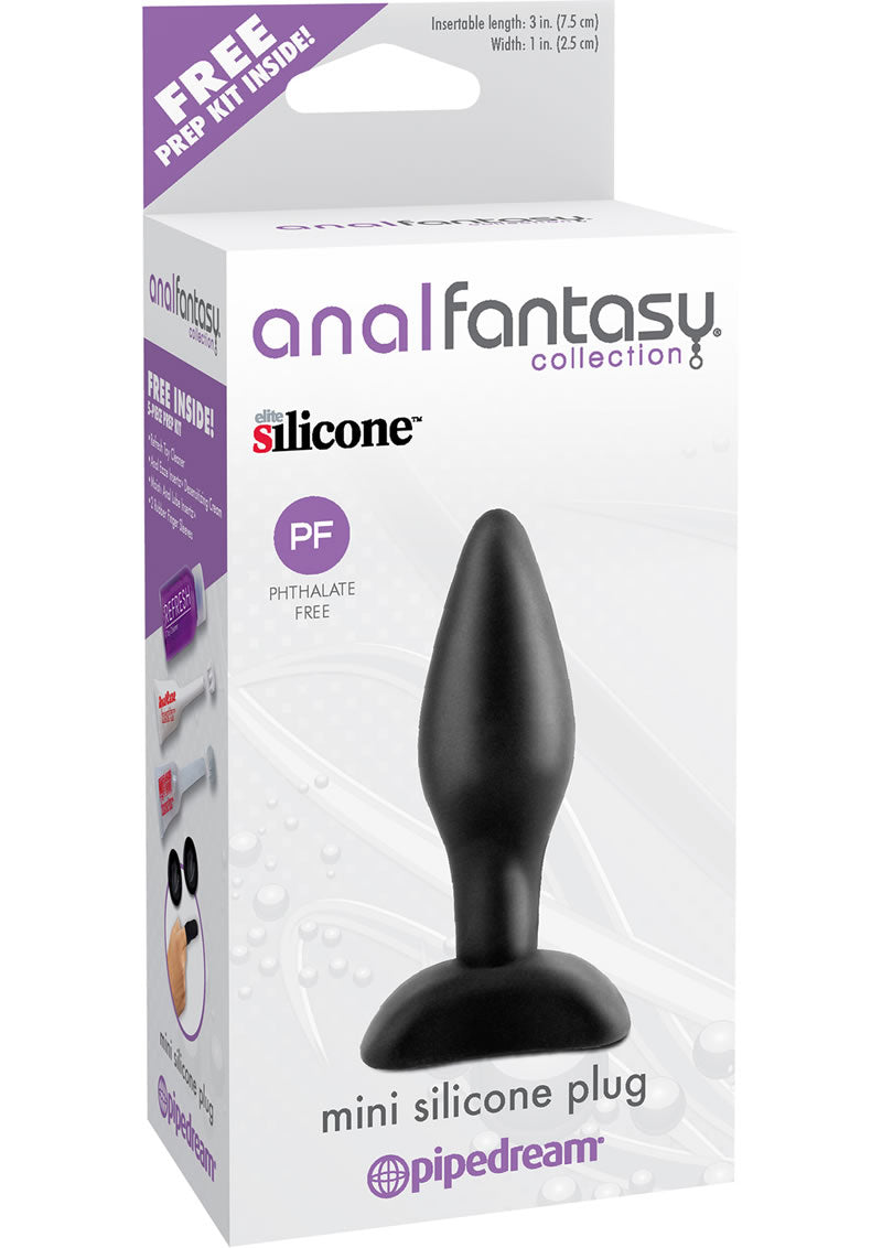 Anal Fantasy Collection Mini Silicone Plug Kit Black 3 Inch