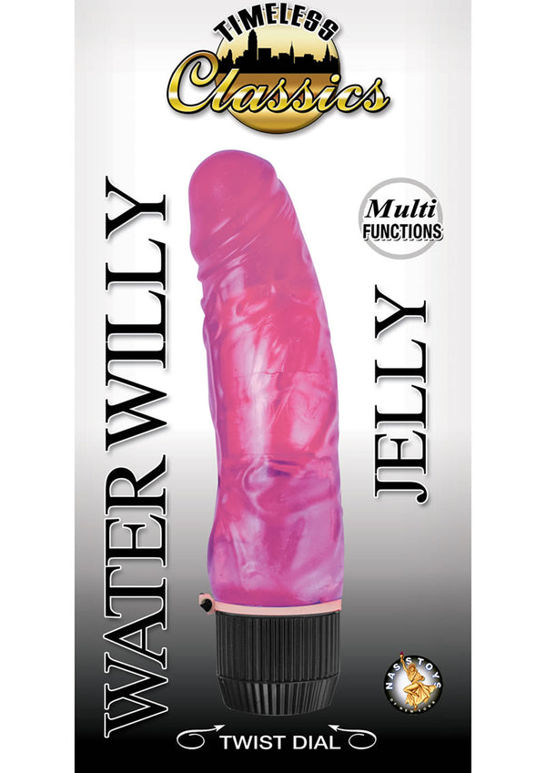 Timeless Classic Water Willy Jelly Vibrator - Pink