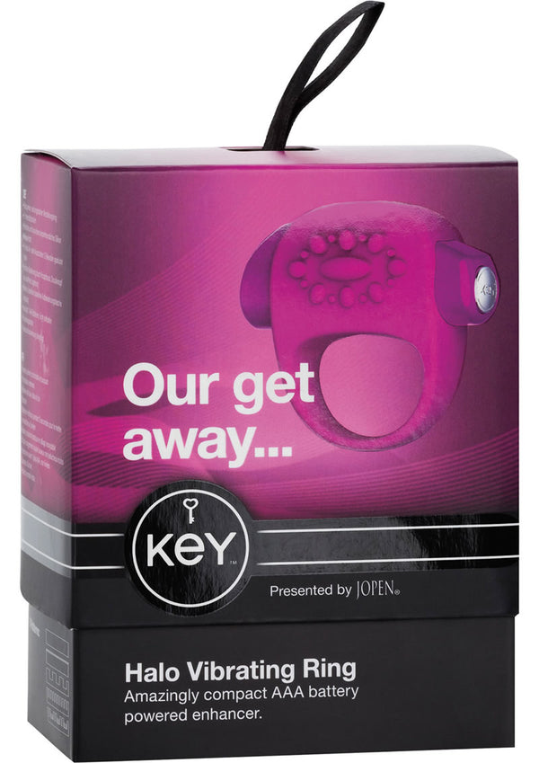 Key Halo Silicone Vibrating Cock Ring - Pink