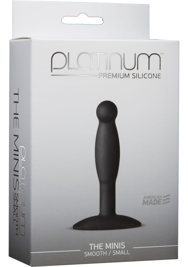 Platinum Premium Silicone - The Minis - Smooth - Small Anal Plug - Black