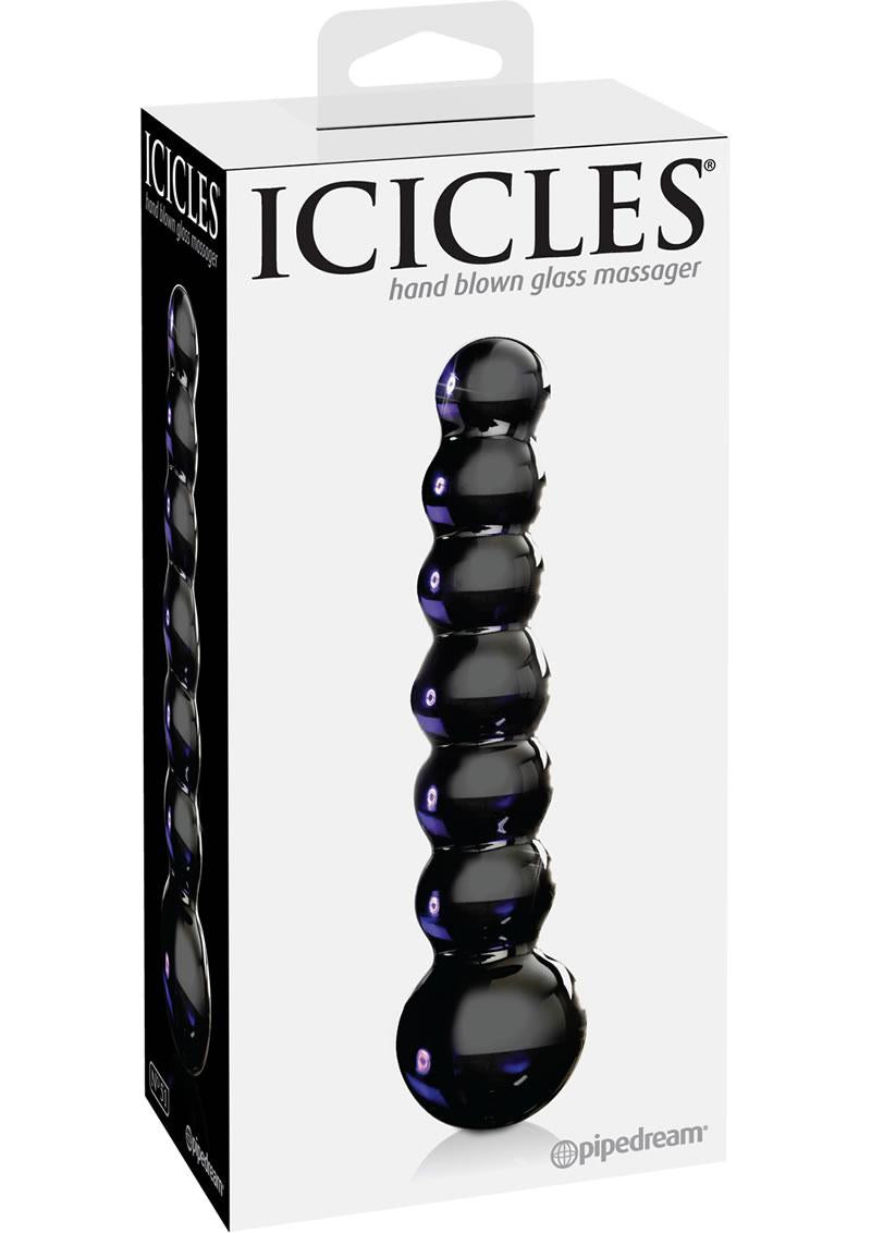 Icicles No 51 Beaded Glass Anal Probe Purple 4.75 Inch