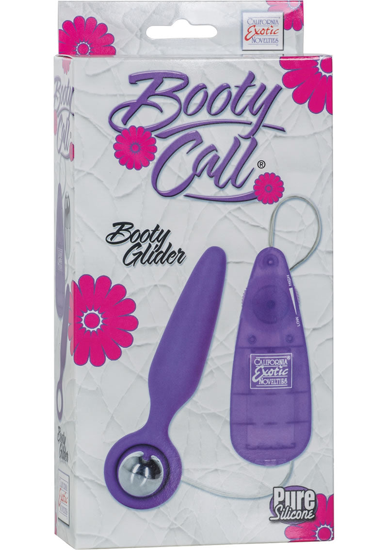 Booty Call Booty Glider Silicone Wired Remote Control Anal Probe Purple 3.75 Inch