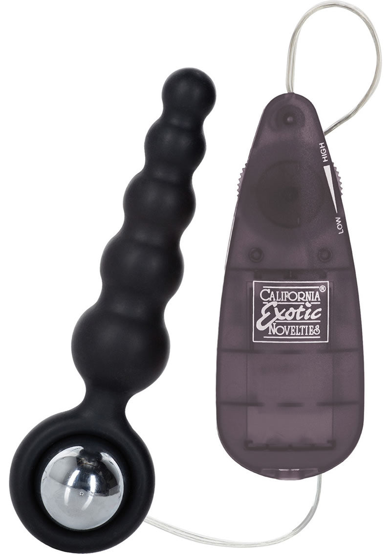 Booty Call Booty Shaker Silicone Wired Remote Control Anal Probe Black 4 Inch