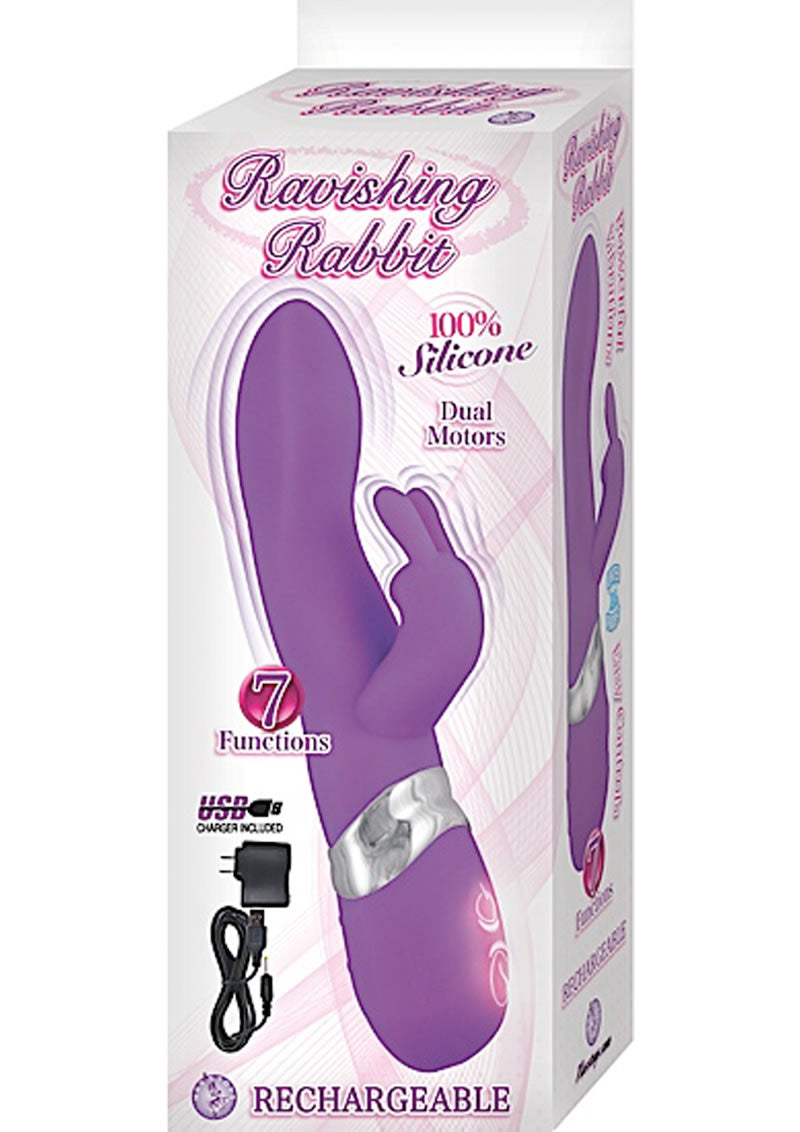 Ravishing Rabbit Silicone Rechargeable Vibrator - Purple