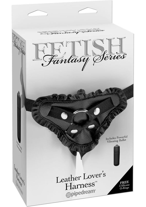 Fetish Fantasy Leather Lovers Vibrating Harness Adjustable Black