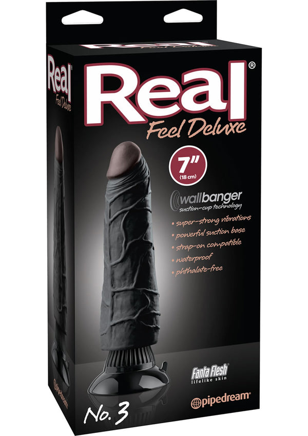 Reel Feel Deluxe No. 3 Wallbanger Dildo 7in - Black