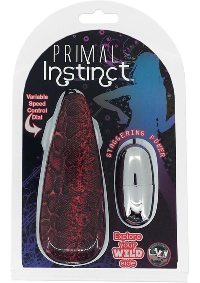 Primal Instinct Bullet With Remote Control - Snake Print - Red