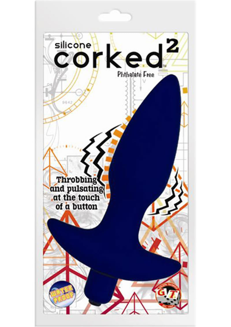 Corked 02 Silicone Anal Plug Waterproof Blue Small