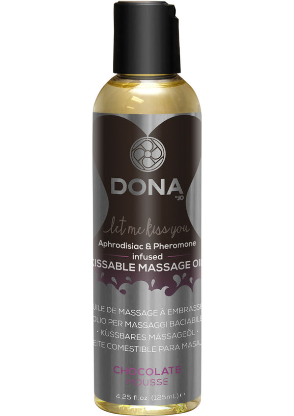 Dona Aphrodisiac & Pheromone Infused Kissable Massage Oil Chocolate Mousse 3.75 Ounce