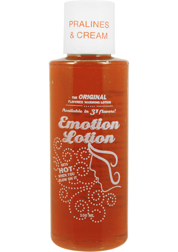 Emotion Lotion Flavored Water Based Warming Lotion Pralines & Cream 4 Ounce