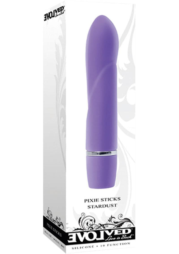 Pixie Sticks Stardust Silicone Vibrator Waterproof Purple 3.75 Inch