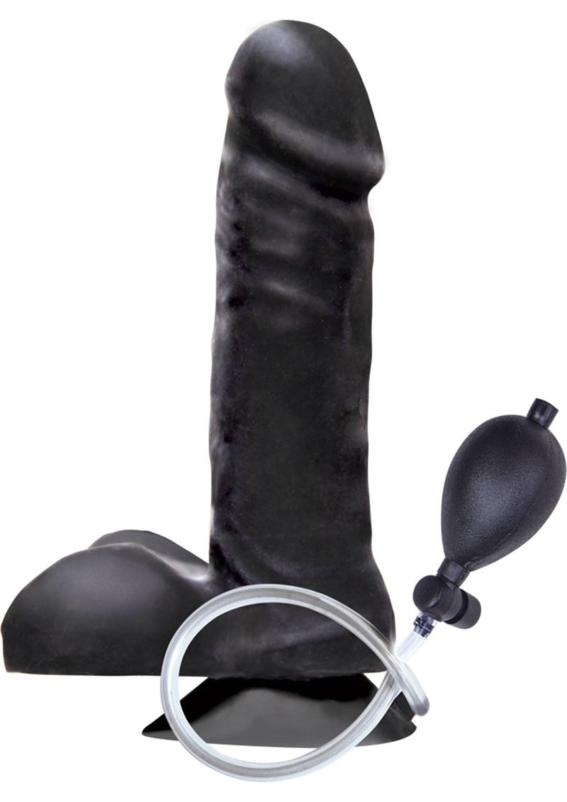 Mack Tuff Vibrating Inflatable Silicone Dildo - Black
