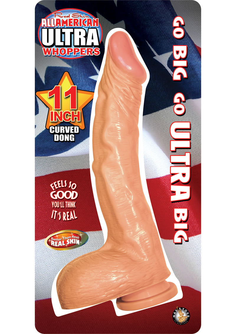 All American Whopper Curved Dong Waterproof Flesh 11 Inch