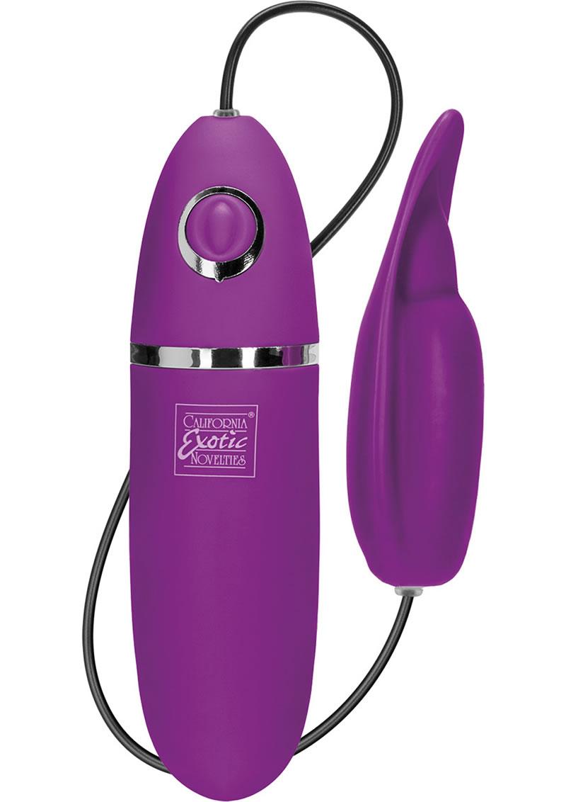 Power Play Flickering Tongue Silicone Massager Waterproof Purple 4 Inch