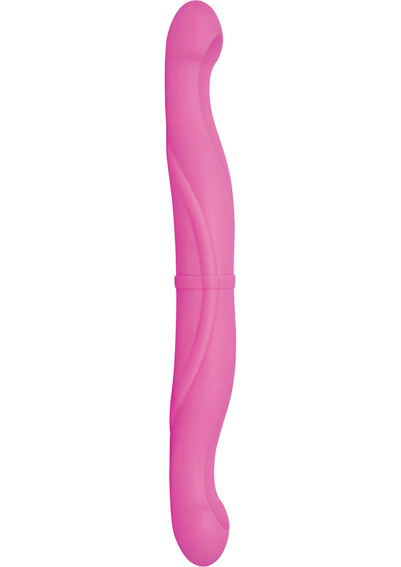 Double The Fun Silicone Dual Vibe Waterproof 12.8 Inch Pink