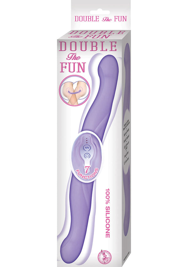 Double The Fun Silicone Dual Vibe Waterproof 12.8 Inch Purple
