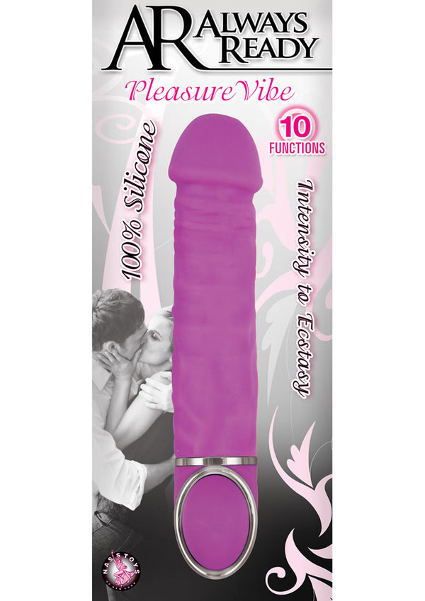 Always Ready Pleasure Vibe Silicone 10 Function Waterproof Purple 7.25 Inch