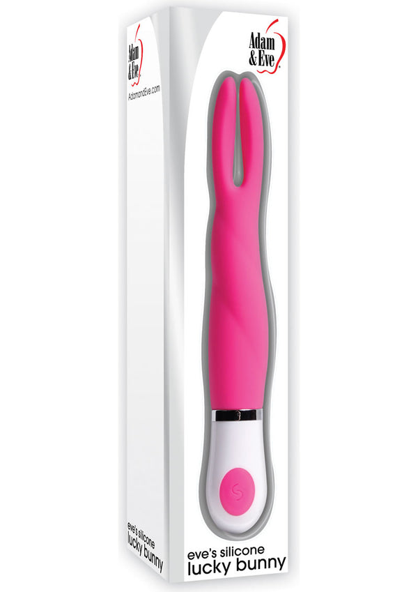 Adam & Eve Eve'S Silicone Lucky Bunny Vibrator Waterproof Pink 6.5 Inch