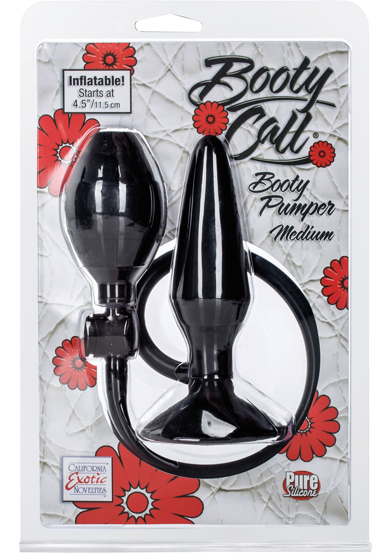 Booty Call Booty Pumper Silicone Inflatable Anal Plug Medium Black