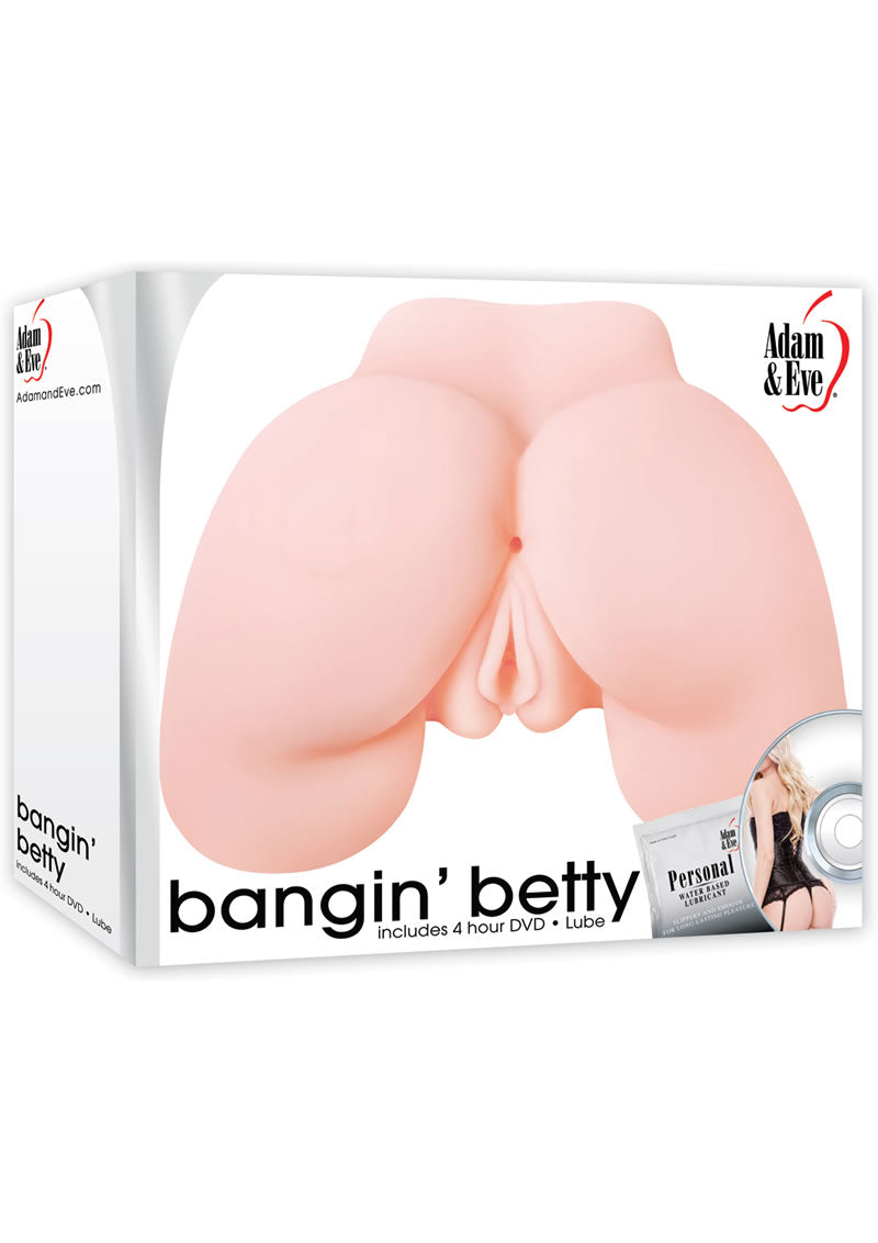 Adam & Eve Bangin Betty Masturbator Kit Flesh With Dvd