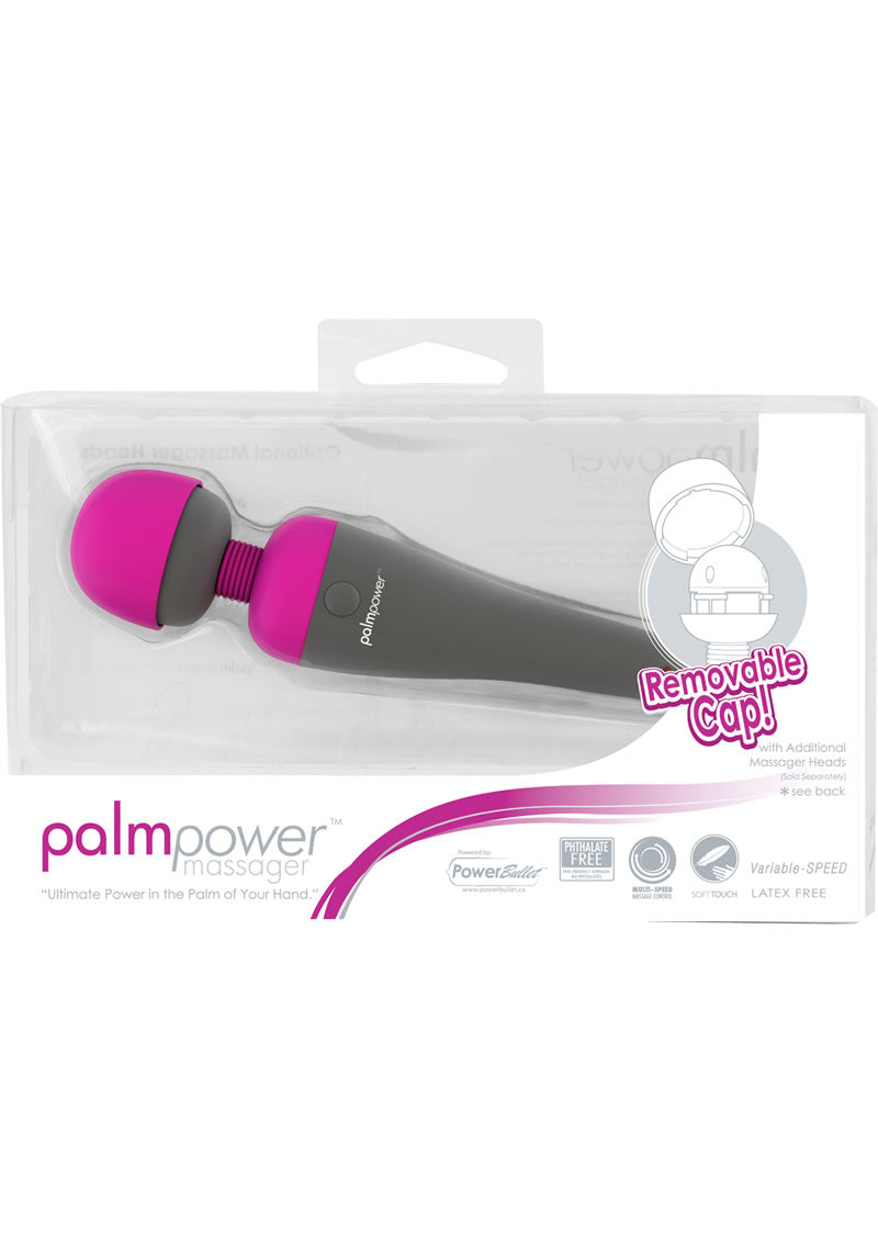 Palmpower Body Silicone Wand Massager - Gray/Pink