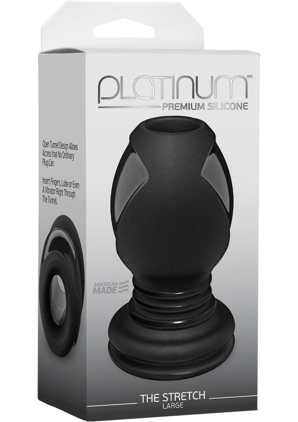 Platinum Premium Silicone - The Stretch - Large Anal Expander Plug - Black