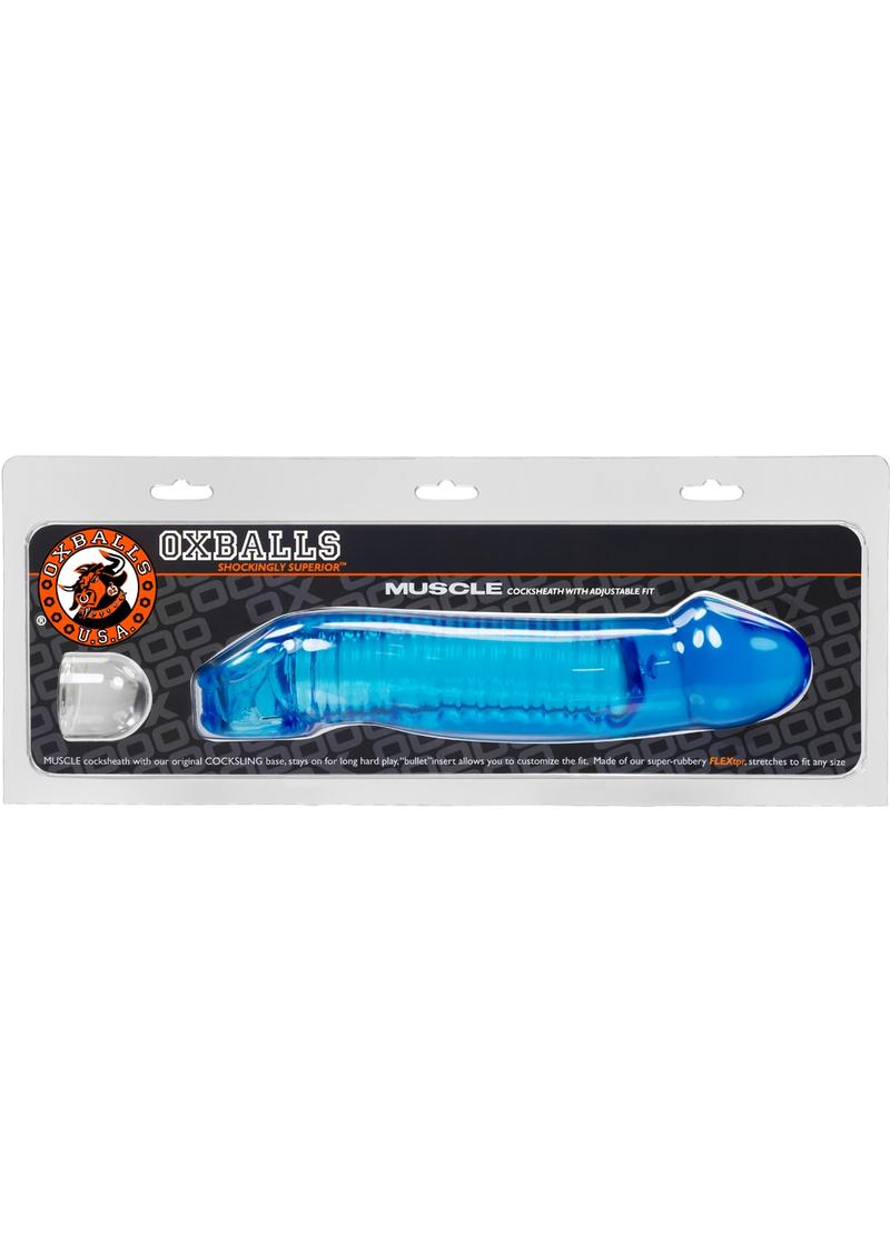 Oxballs Muscle Textured Cock Sheath Penis Extender - Blue
