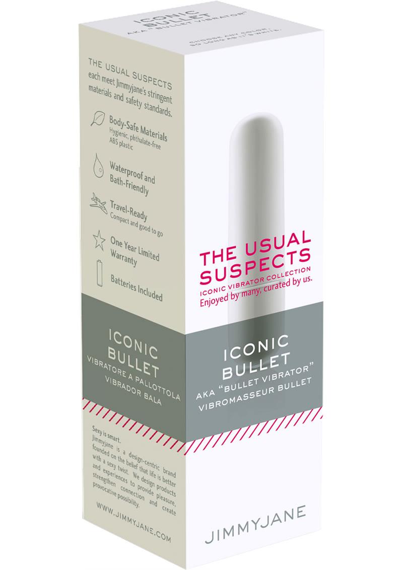 JimmyJane The Usual Suspects Iconic Bullet Vibrator Waterproof White