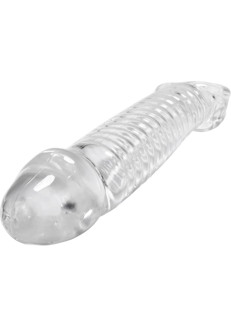 Oxballs Muscle Textured Cock Sheath Penis Extender - Clear