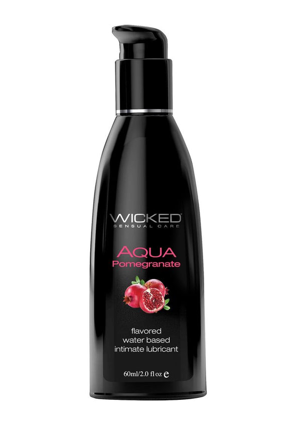 Wicked Aqua Water Based Flavored Lubricant Pomegranate 2 Ounce
