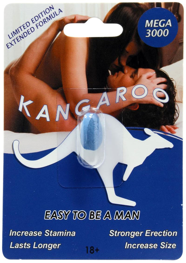 Kangaroo Mega 3000 Blue Enhancement Pill For Him 1 Pill Pack Buy In Increments Of 36 Packs