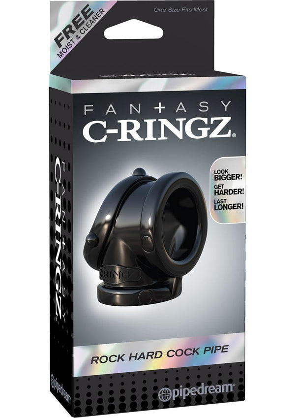 Fantasy C-Ringz Rock Hard Cock Pipe Cock Ring Black