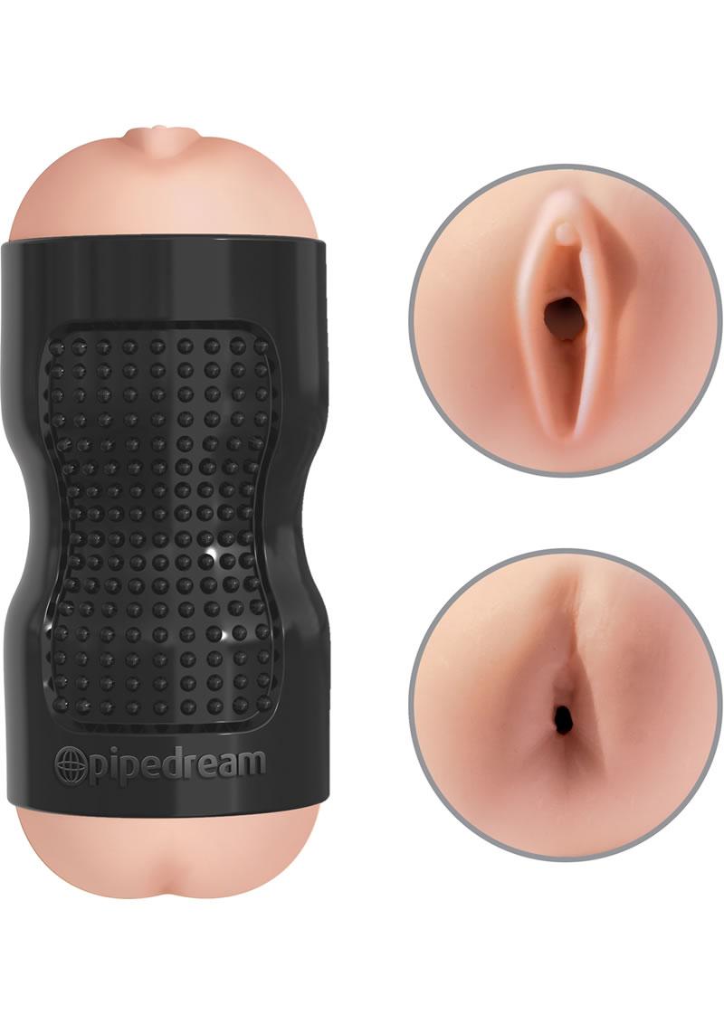 Pipedream Extreme Tight Grip Dual Density Squeezable Pussy & Ass Masturbator Black