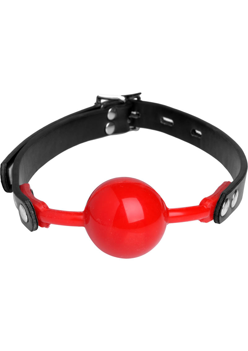 Master Series The Hush Gag Silicone Adjustable Comfort Ball Gag Red