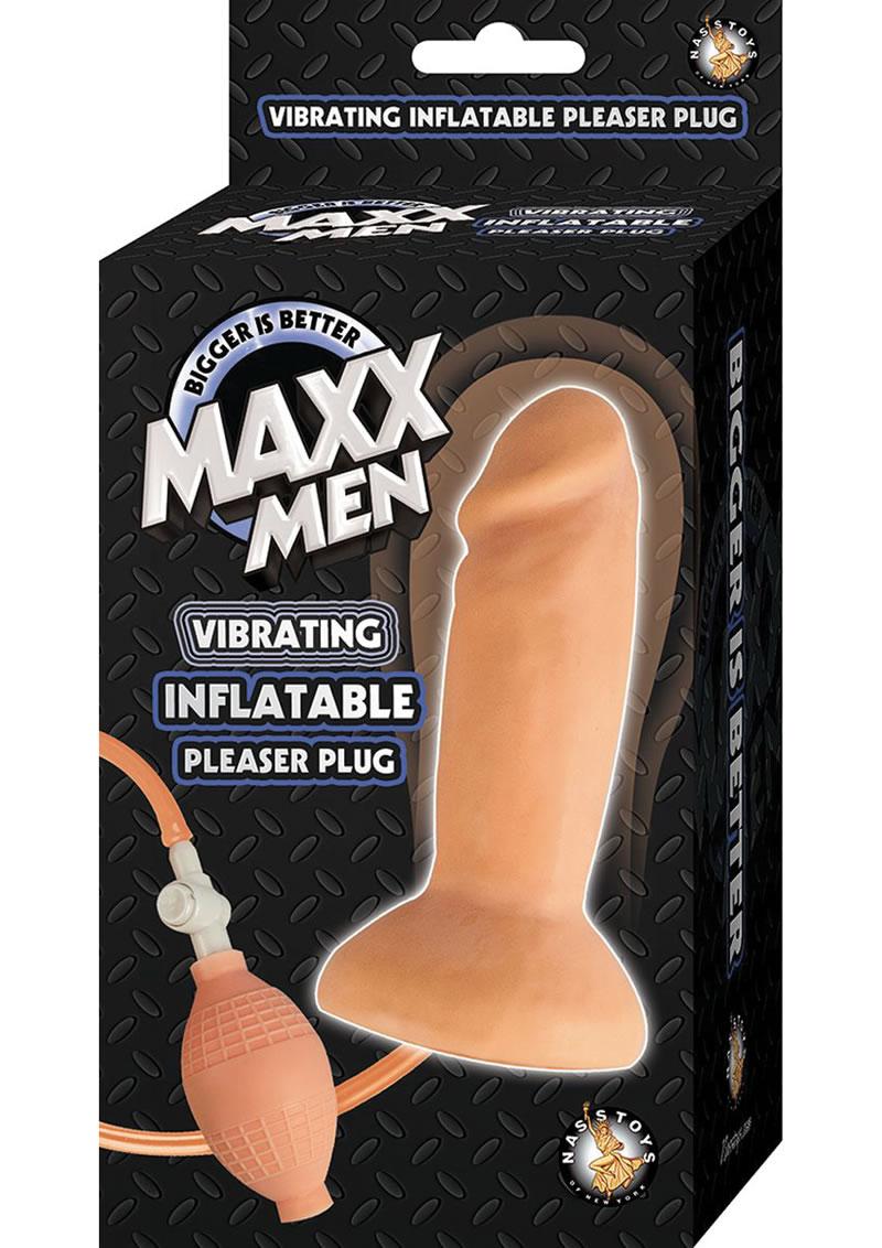 Maxx Men Vibrating Inflatable Pleasure Plug Waterproof Flesh 5.75 Inch