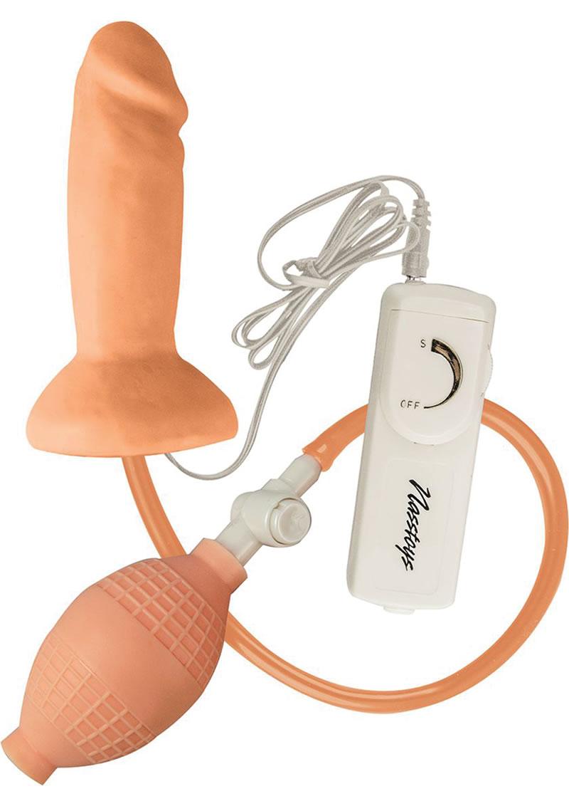 Maxx Men Vibrating Inflatable Pleasure Plug Waterproof Flesh 5.75 Inch