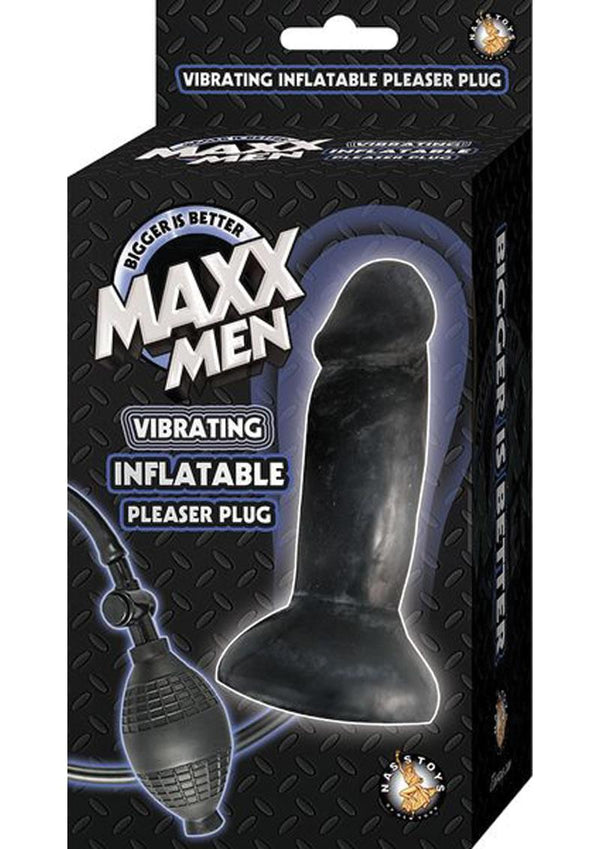Maxx Men Vibrating Inflatable Pleasure Butt Plug - Black