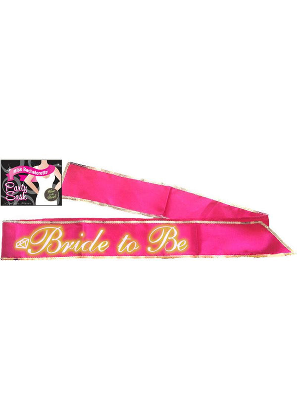 Bride To Be's Glow In The Dark Party Sash Hot Pink 6 Foot