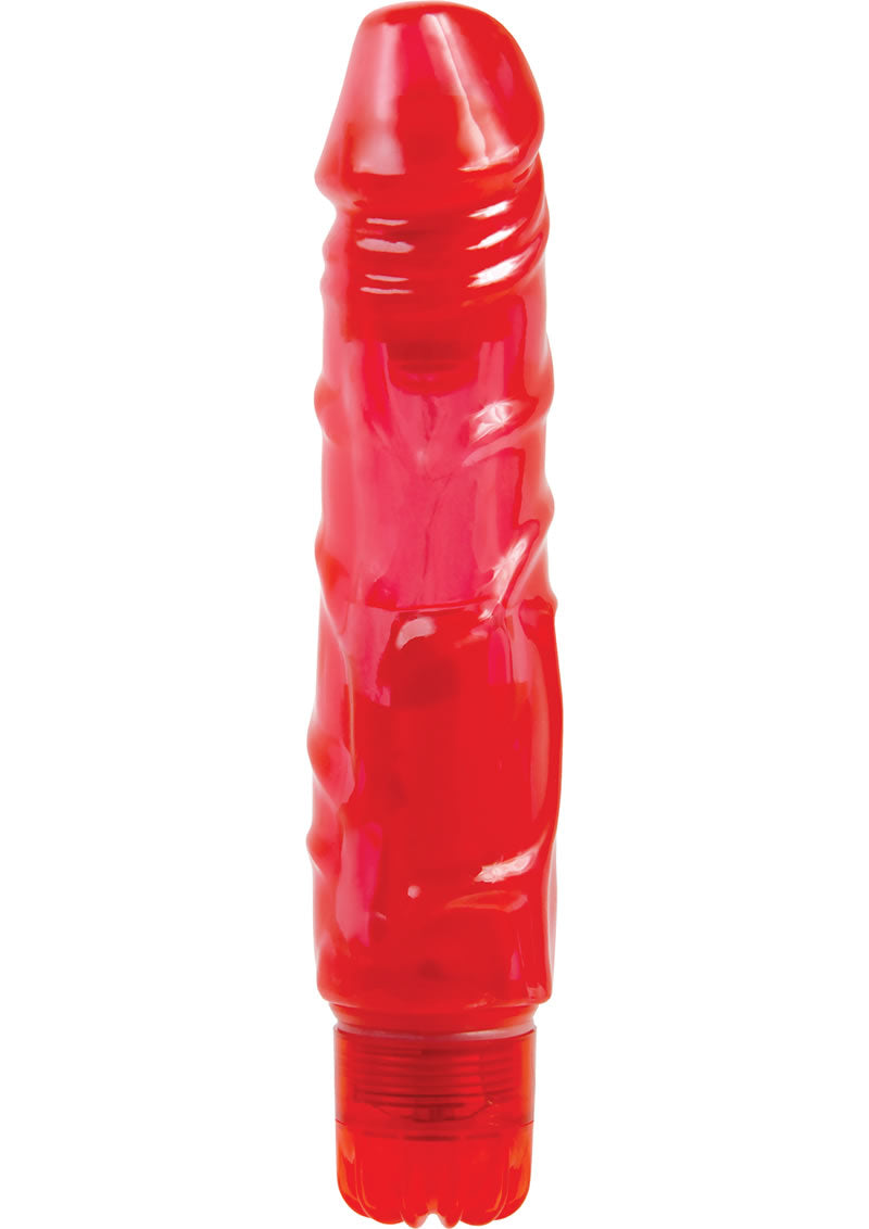 Adam & Eve Easy O Red Rocket Vibrating Dildo Waterproof Red 6.75 Inch