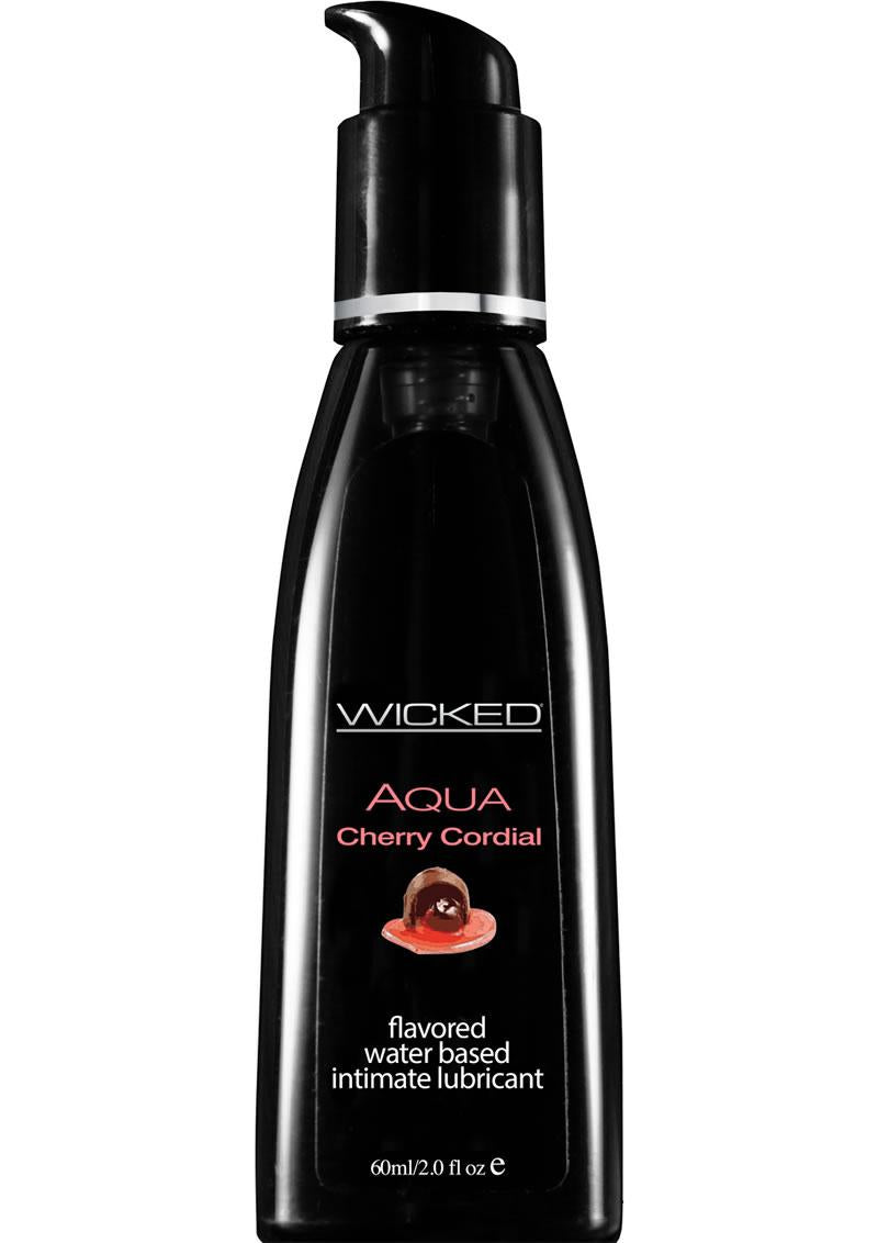 Wicked Aqua Water Based Flavored Lubricant Cherry Cordial 2 Ounce