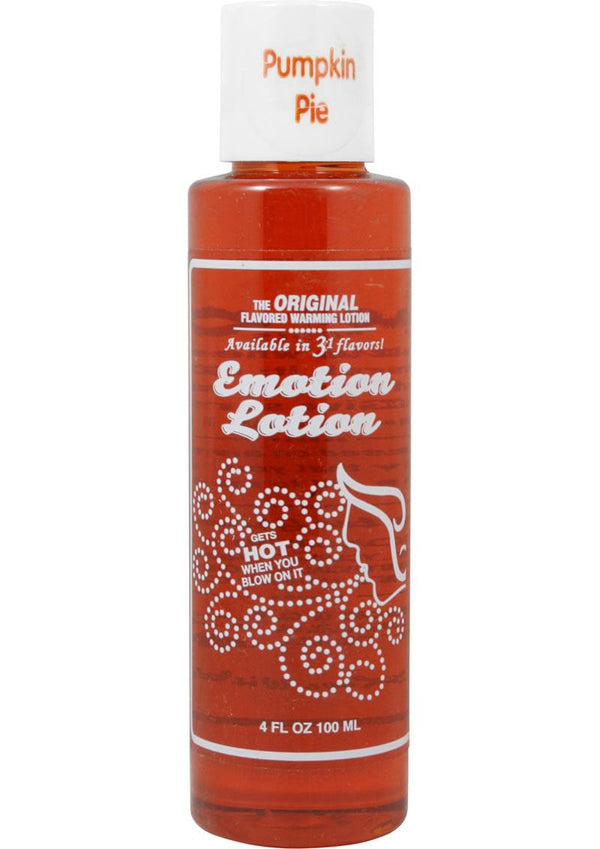 Emotion Lotion Flavored Water Based Warming Lotion Pumpkin Pie 4 Ounce