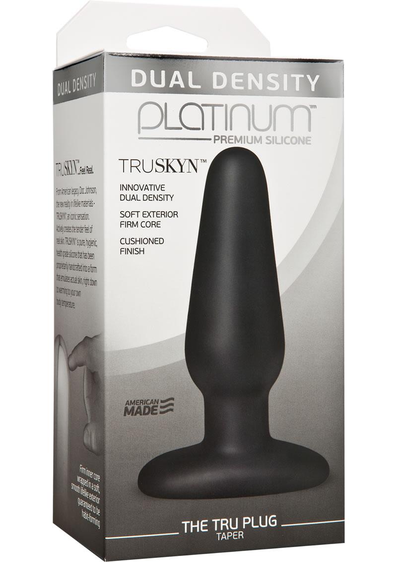 Platinum Premium Silicone - Dual Density Truskyn The Tru Anal Plug - Taper - Black