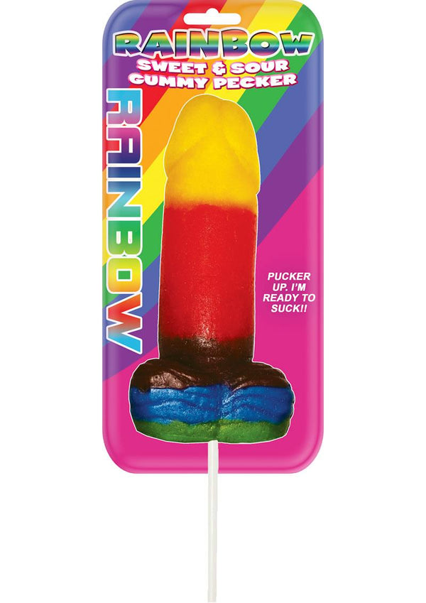 Rainbow Sweet And Sour Jumbo Gummy Pecker