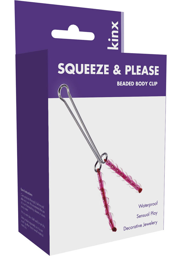Kinx Squeeze & Please Beaded Body Clip Decorative Clitoral Jewelery Waterproof Pink