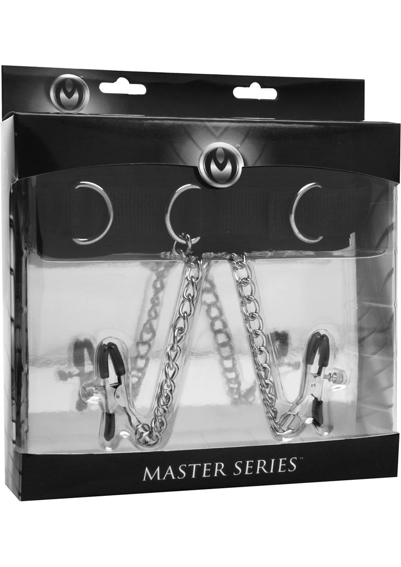 Master Series Submission Collar And Nip Clamps Black