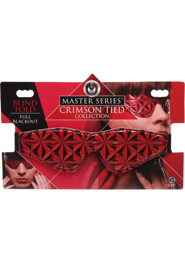 Master Series Crimson Tied Blackout Blindfold Red
