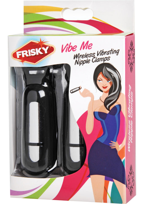Frisky Vibe Me Wireless Vibrating Nipple Clamps Waterproof Black