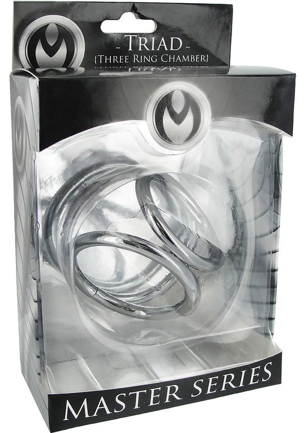 Master Series Triad Chamber Cock And Ball Cage Medium - Silver