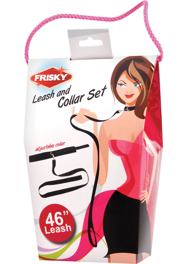 Frisky Leash And Collar Set Black 46 Inch