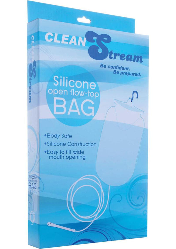 Cleanstream Silicone Open Flow-Top Bag Enema System - White